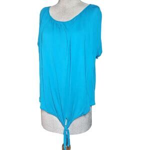 Blue Short Sleeve Blouse Size 1X